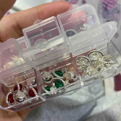 About 24Pcs/Box Mixed Designer Gems Nail Charms 10-15mm Luxury Parts Jewelry Y2K Planet Bow Hearts Rhinestones Nails Decoration*