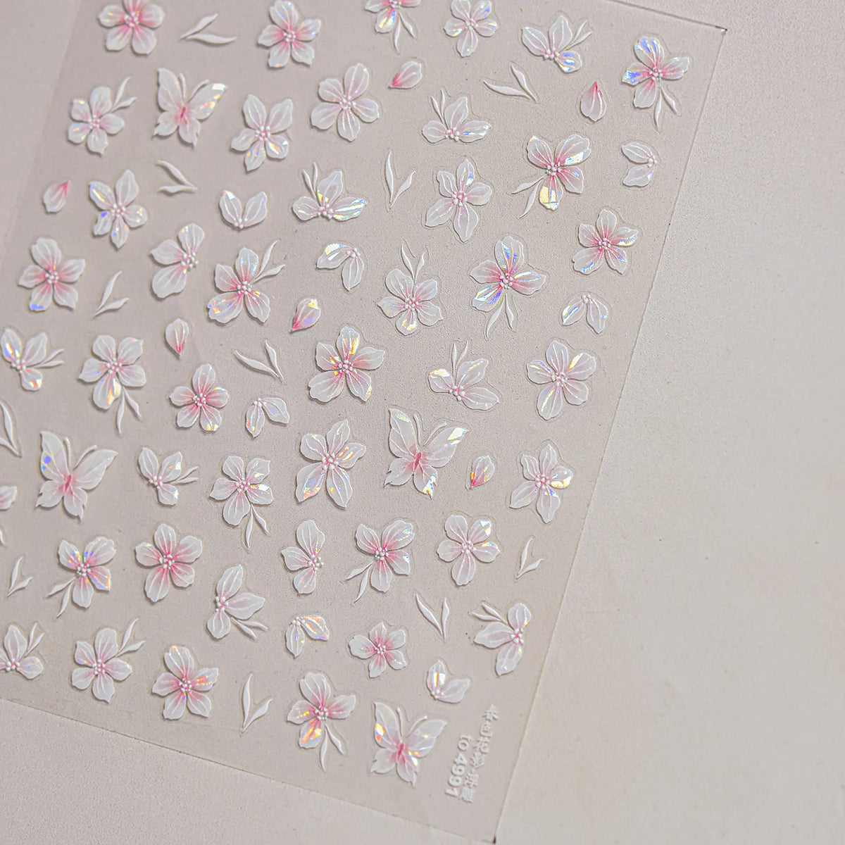 Colorful Floral Nail Art Sticker Summer Garden Motifs Juicy Flower Petals Dimensional Botanical Patterns Adhesive Manicure Decal