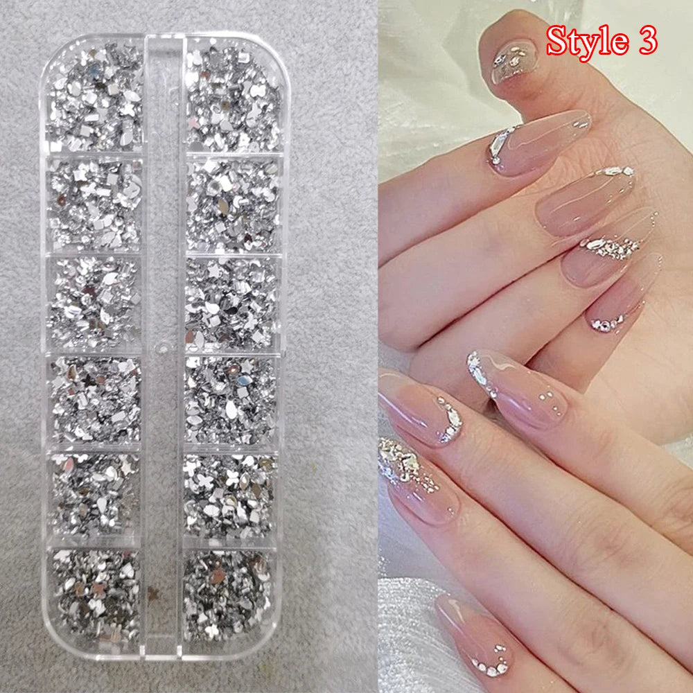 Crystal Diamond Nail Art Rhinestones 12 Grid