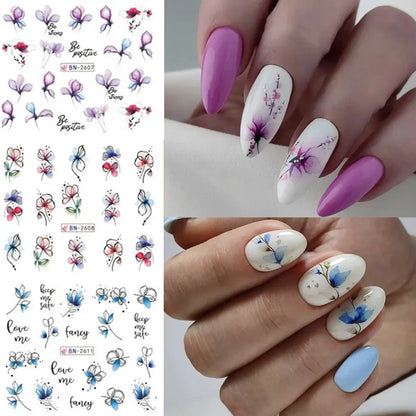 Ink Bloom Graffiti Nail Art Stickers