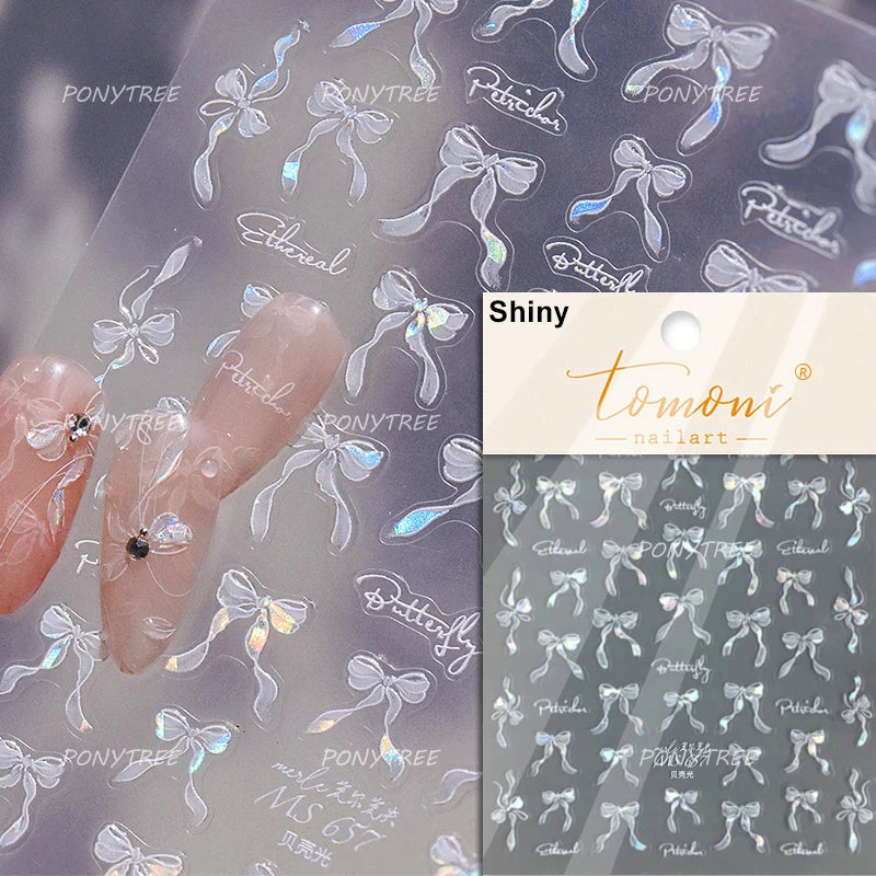 Jelly Bowknot Star Dreamy Nail Art Stickers