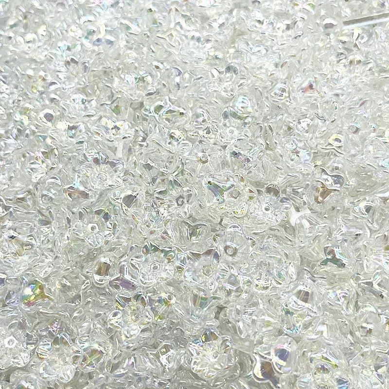Gradient Bellflower Acrylic Bead Caps 50pc