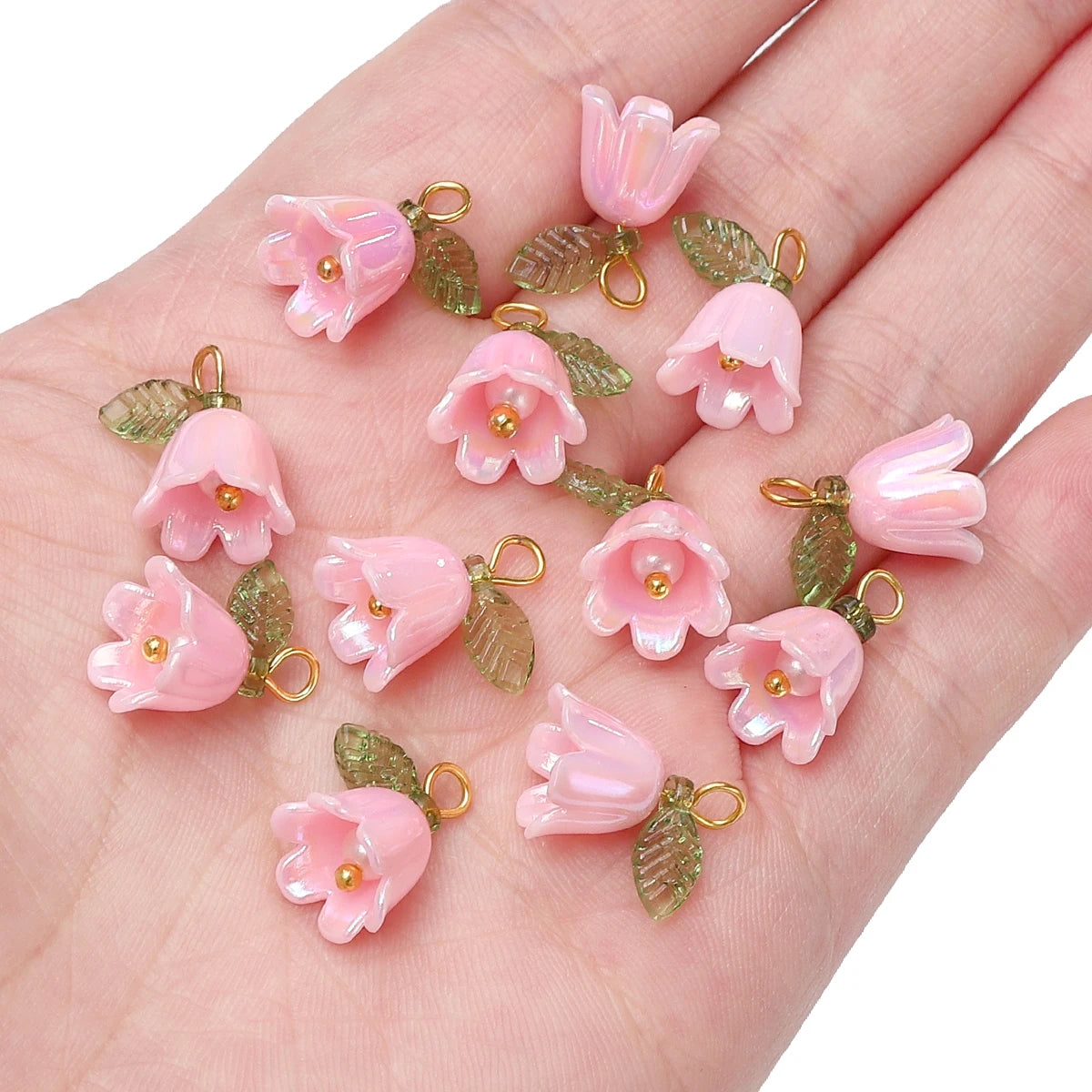 Lily Valley Flower Bud Acrylic Beads