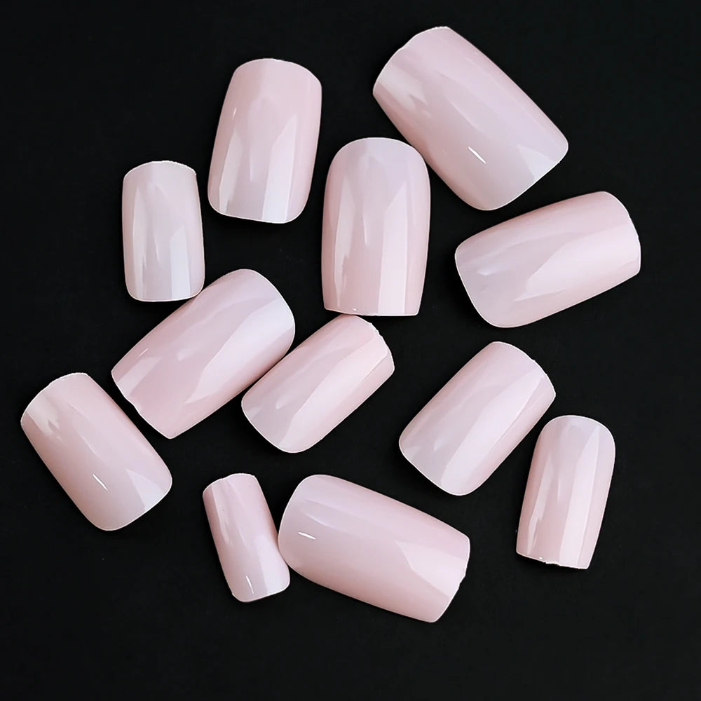 Light Pink Square Press-On Nails 100pc