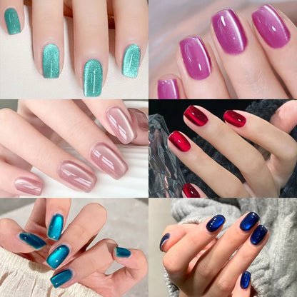 Red Blue Cat Eye Coffin Nails 288pc