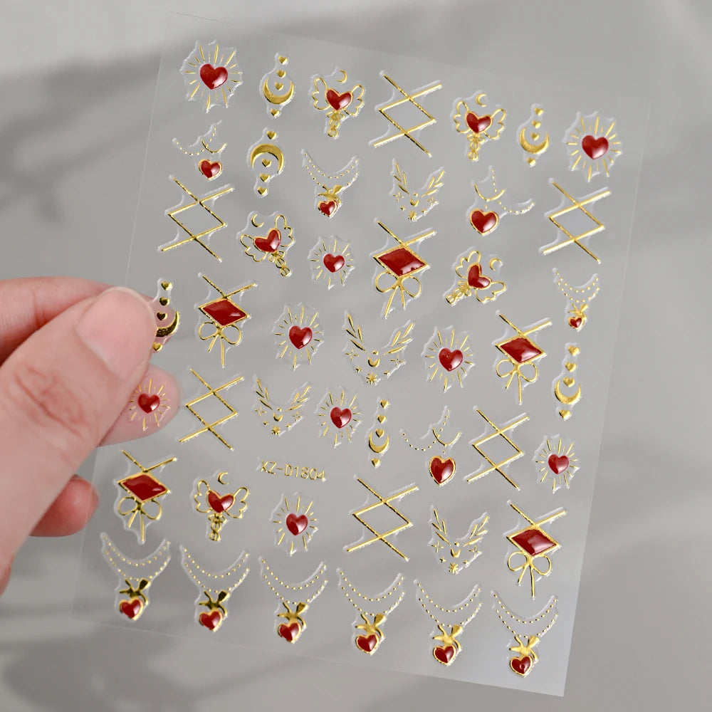 5D Bohemian Gold Silver Nail Art Stickers