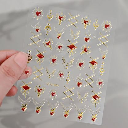 5D Bohemian Gold Silver Nail Art Stickers