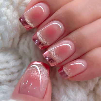 Glitter White French Press-On Nails