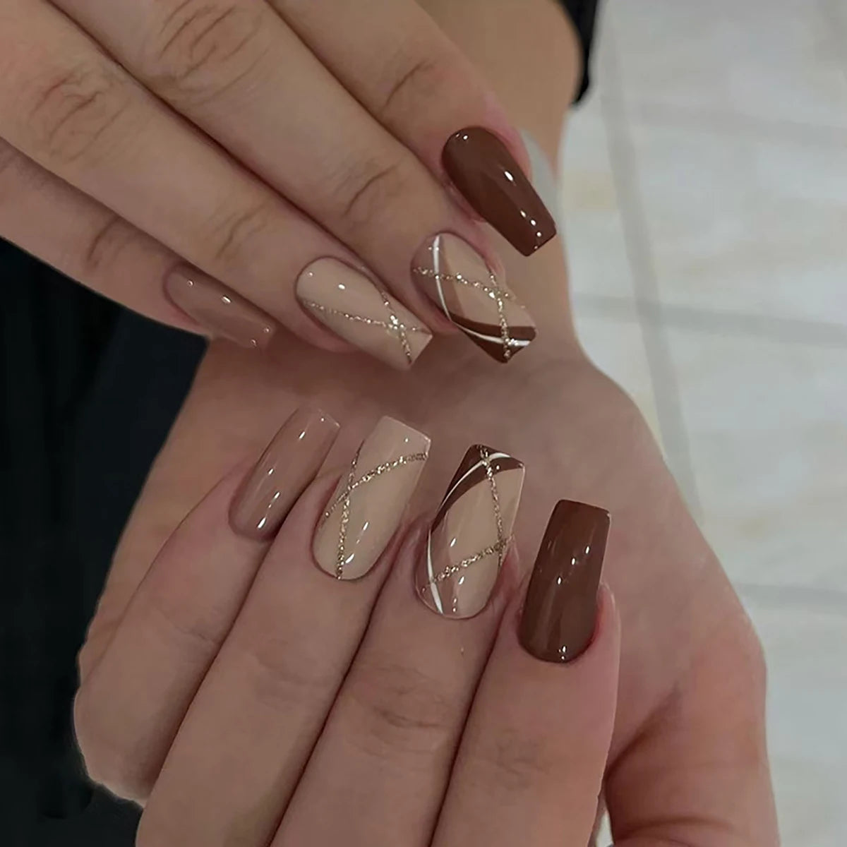 Peachy Gradient Coffin Press-On Nails