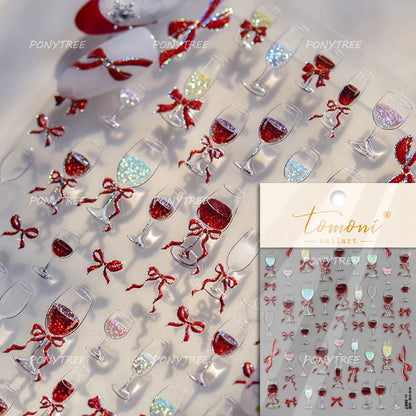 Jelly Bowknot Star Dreamy Nail Art Stickers