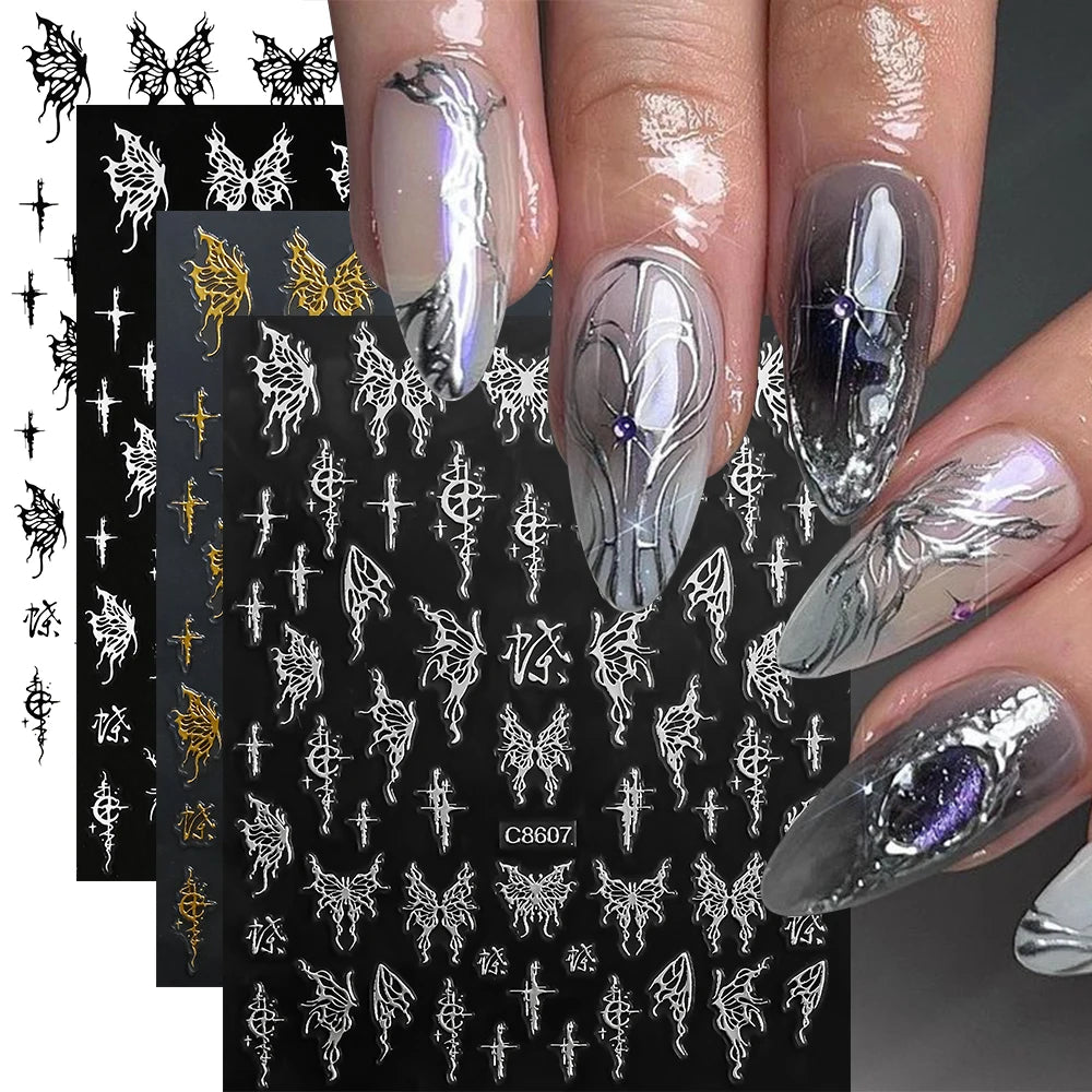 Metallic Nail Transfer Foils 10pc Mirror Gold Silver