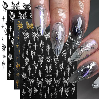 Metallic Nail Transfer Foils 10pc Mirror Gold Silver