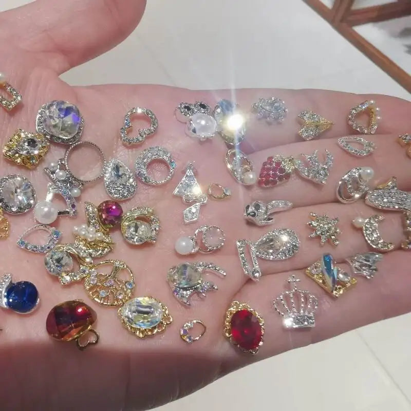 Mixed Crystal Rhinestone Nail Charms 50pc