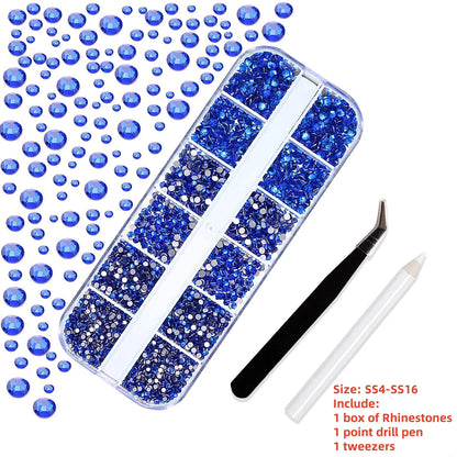 Crystal AB Rhinestone Nail Art Kit 12 Grid