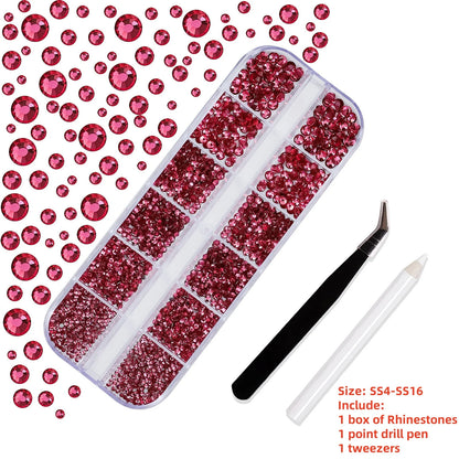 Crystal AB Rhinestone Nail Art Kit 12 Grid