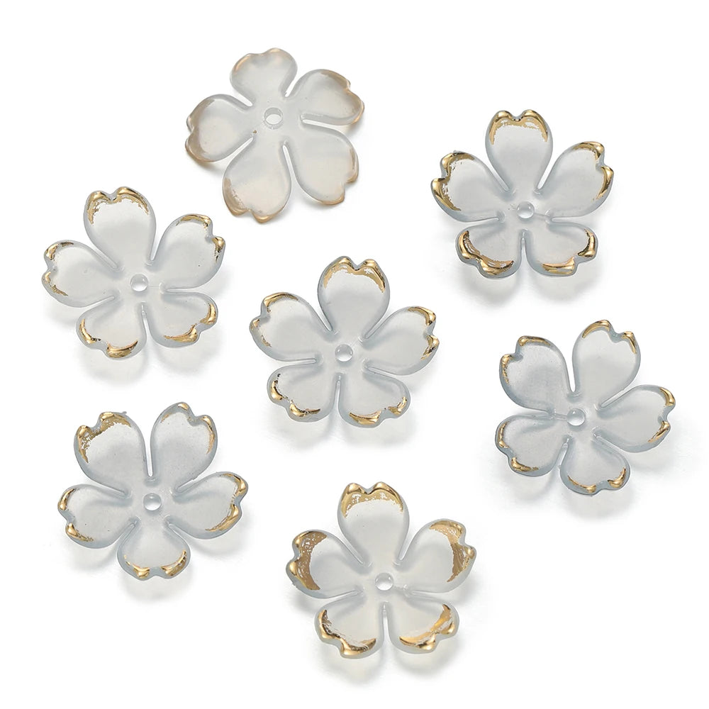 Cherry Blossom Acrylic Beads 50pc