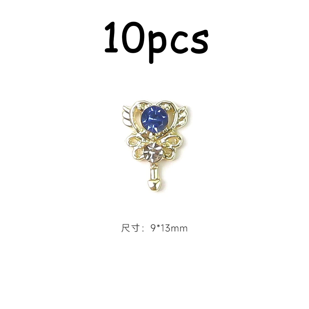30/20/10PC Pink Ribbon Resin Bow Parts Nail Charms Mix-Style Bow Rhinestone Jewelry 8-12mm Y2K Accessory for DIY Manicure Decora