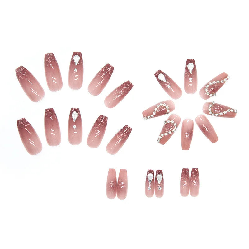 3D Diamond Coffin Press-On Nails