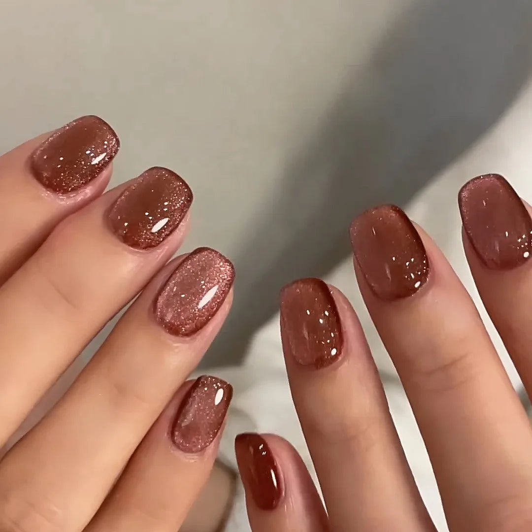 Blue Gradient Cat Eye Press-On Nails