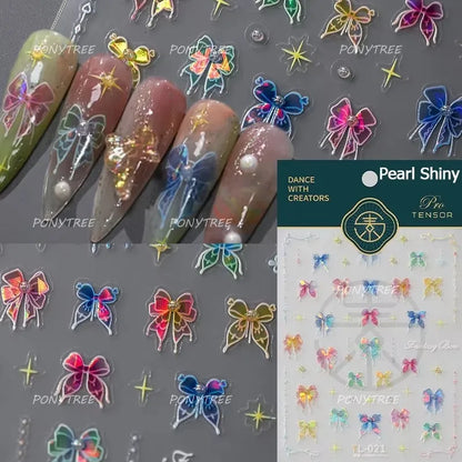 Jelly Bowknot Star Dreamy Nail Art Stickers