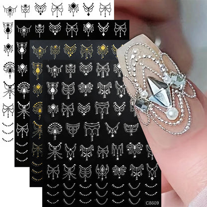Metallic Nail Transfer Foils 10pc Mirror Gold Silver