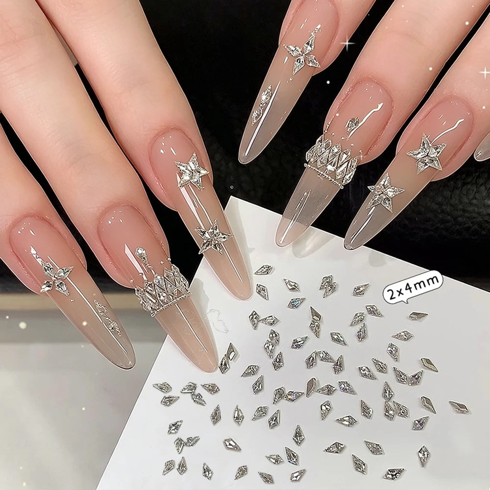 Mixed Shape Zircon Nail Rhinestones 50pc