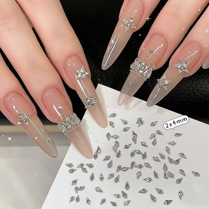 Mixed Shape Zircon Nail Rhinestones 50pc
