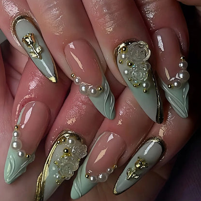Pink Butterfly Ballet Press-On Nails