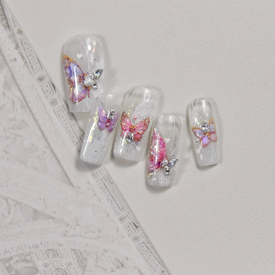 5D Butterfly Aurora Nail Stickers