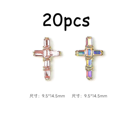 30/20/10PC Pink Ribbon Resin Bow Parts Nail Charms Mix-Style Bow Rhinestone Jewelry 8-12mm Y2K Accessory for DIY Manicure Decora