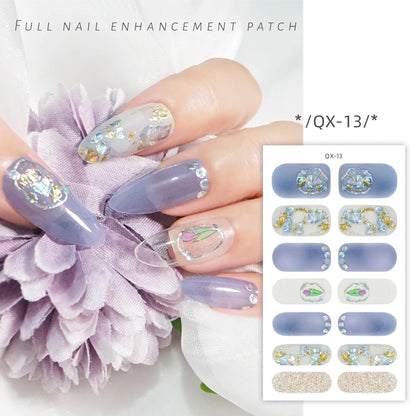 59 Style of Nail Stickers 1Sheet Rhinestones Fashion Nail Wraps Self Adhesive Manicure Decoracion DIY Full Cover Nail Sticker#5-