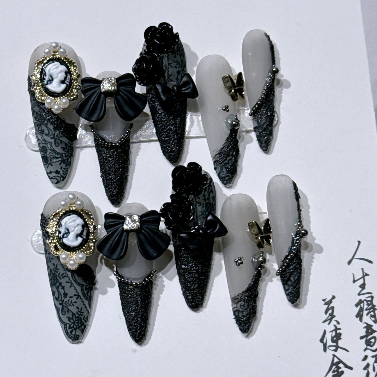 Blue Heart Stiletto Press-On Nails