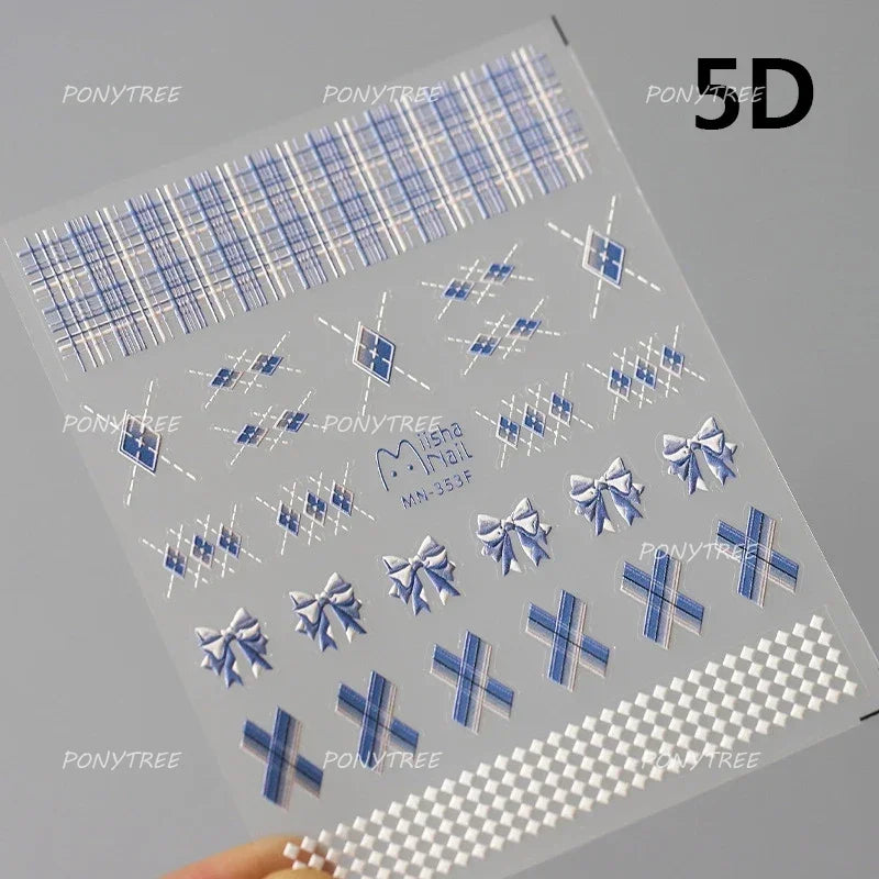 Jelly Bowknot Star Dreamy Nail Art Stickers