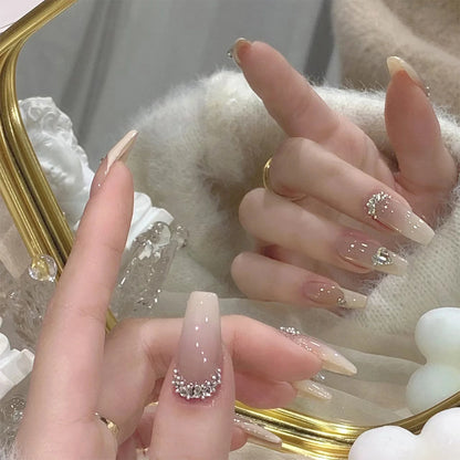 3D Diamond Coffin Press-On Nails