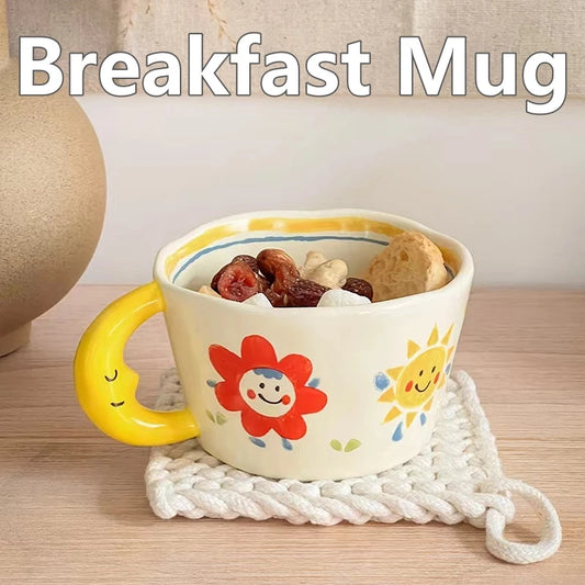 Hand-Painted Moon  Ceramic Mug
