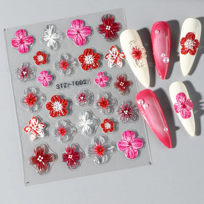 Spring Floral Jelly Nail Art Stickers