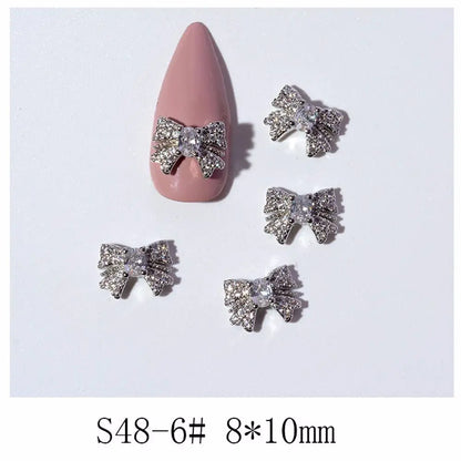 Crystal Bow Butterfly Pearl Nail Charms