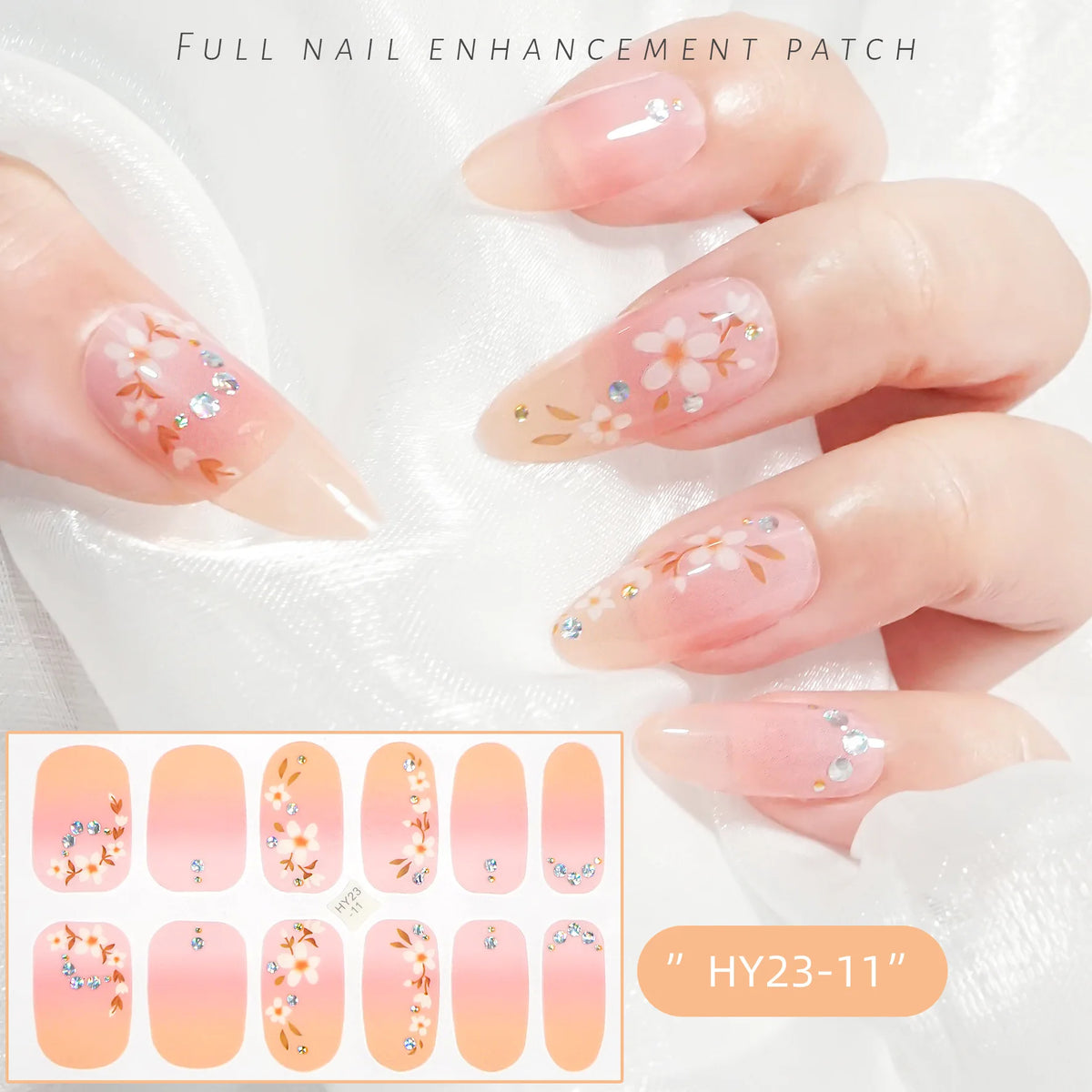 59 Style of Nail Stickers 1Sheet Rhinestones Fashion Nail Wraps Self Adhesive Manicure Decoracion DIY Full Cover Nail Sticker#5-