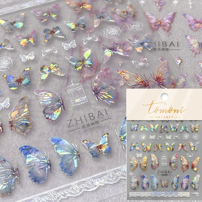 5D Butterfly Aurora Nail Stickers