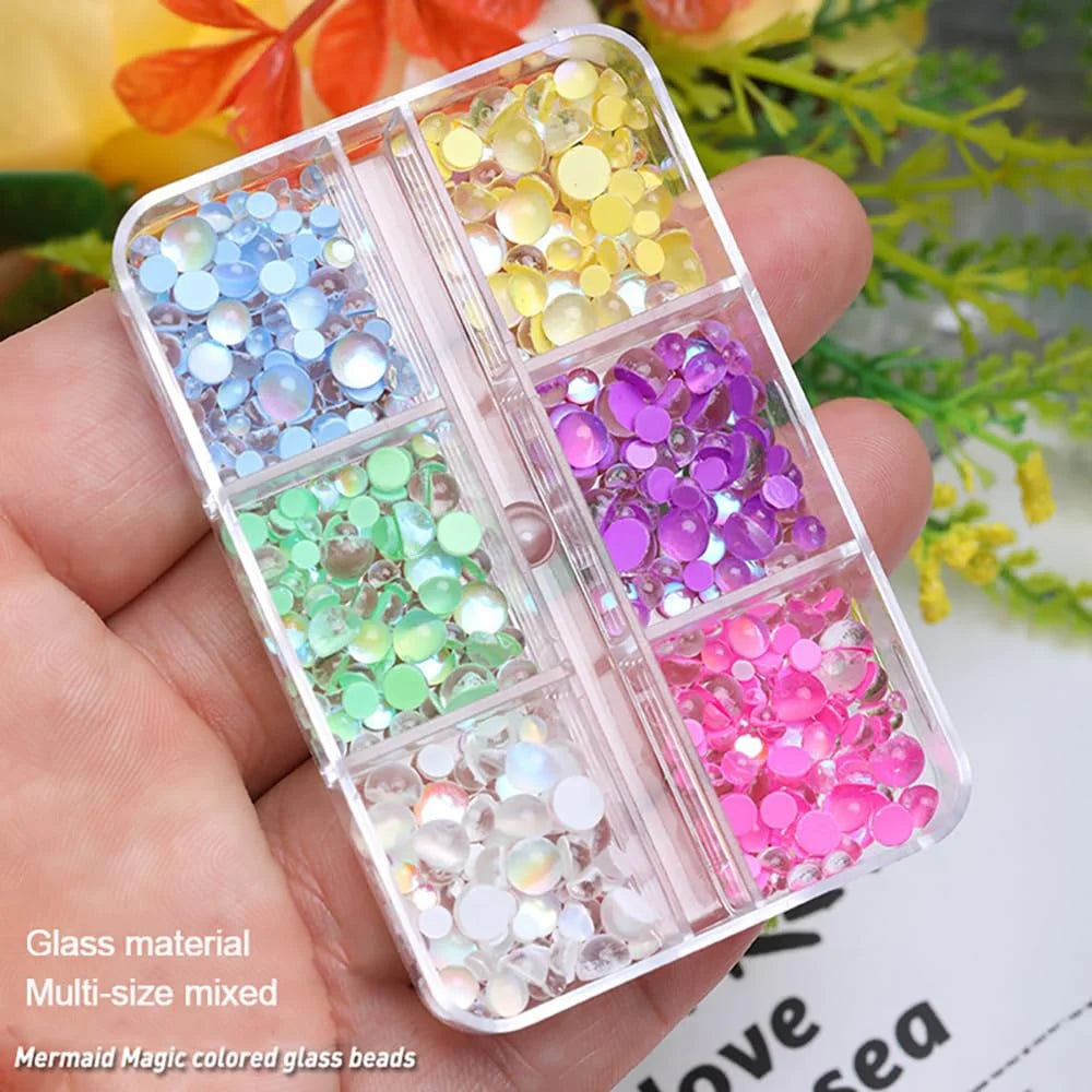 Mermaid Bubble Aurora Glass Nail Charms