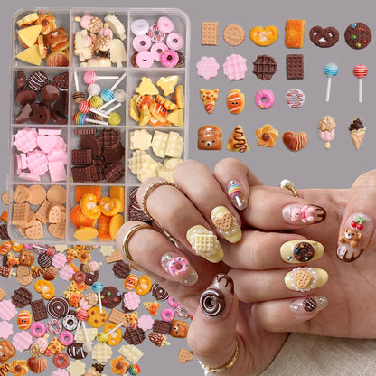 Sweet Dessert Nail Charms Box 12 Grids