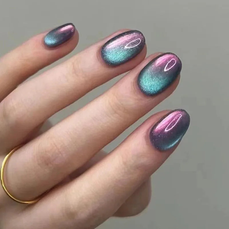 Wine Red Almond Press-On Nails