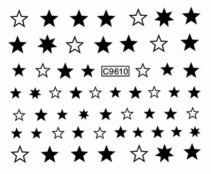 30pcs Black Line Nail Stickers 3D Irregular Line Geometric Pattern Nail Sticker Mysterious Sexy DIY Gothic Style Nail Stickers