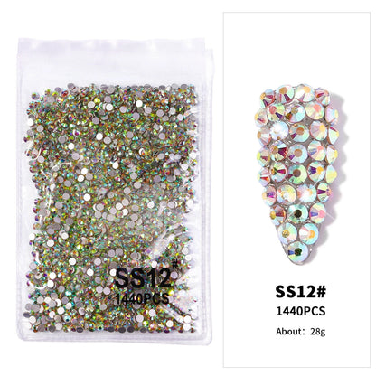 Crystal AB Rhinestone Nail Art Kit 12 Grid