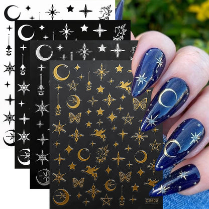 Metallic Nail Transfer Foils 10pc Mirror Gold Silver