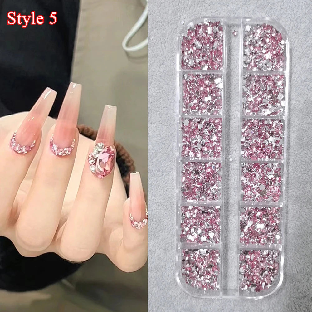 Crystal Diamond Nail Art Rhinestones 12 Grid