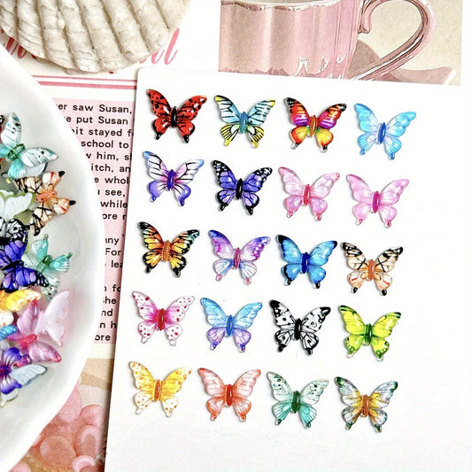 3D Mini Resin Butterfly Decorations 50pc