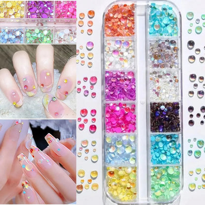Mermaid Bubble Aurora Glass Nail Charms