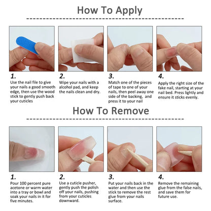 Blue Heart Stiletto Press-On Nails