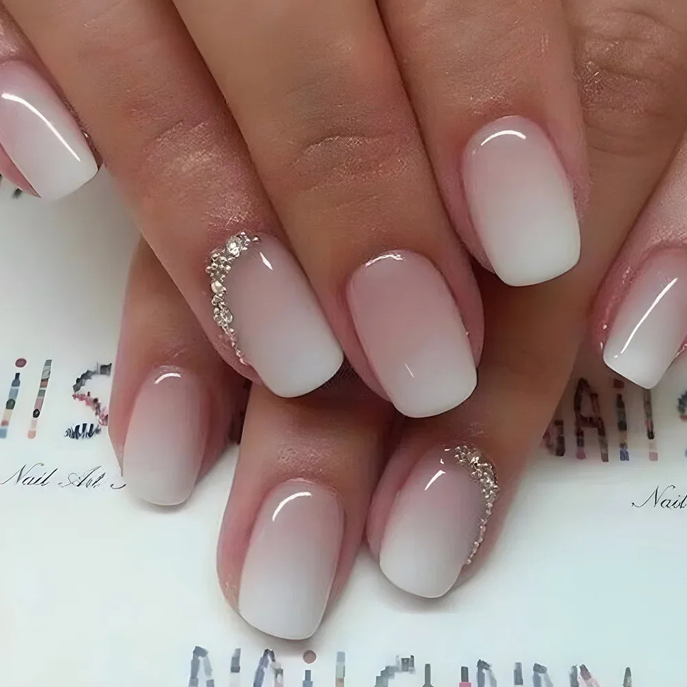 Pink Gradient Oval Press-On Nails
